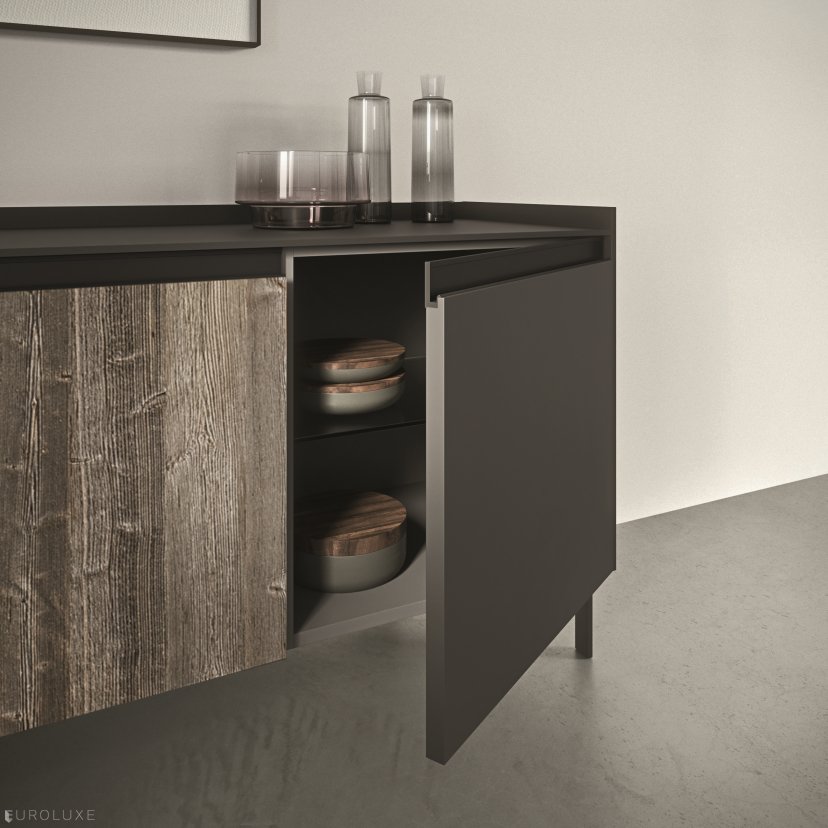 AK 05 in Abete Chalet Veneer & Piombo Laquer - contemporary kitchen, arrital cabinets chicago, urban interior, modern kitchen cabinets, modern design, chicago italian cabinets, arrital, dining furniture, kitchen Chicago, italian, ak project