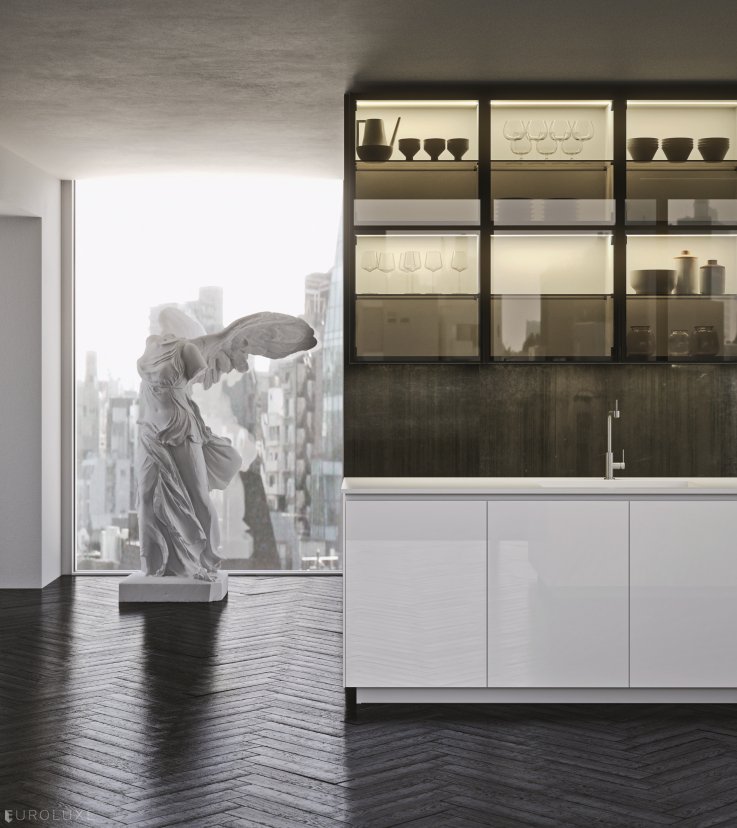 AK Project in White High Gloss Tecnlox - arrital cabinets chicago, contemporary kitchen, urban interior, kitchen Chicago, chicago italian cabinets, italian, dining furniture, modern design, ak project, arrital, modern kitchen cabinets