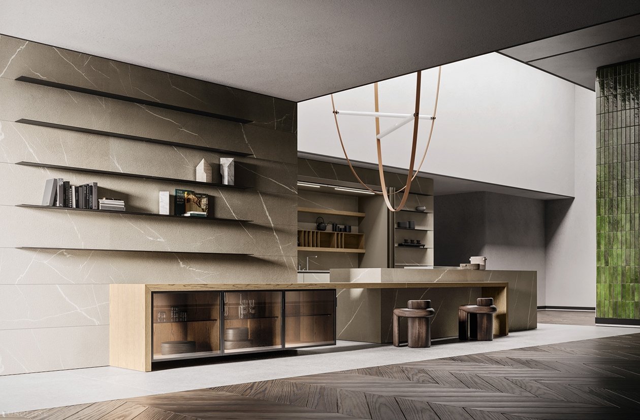 Materika - european kitchen, modern kitchen, minimalistic kitchen, modern design, kitchen cabinets, custom kitchen cabinets, kitchen Chicago, Materika by Pedini, contemporary kitchen, pedini cabinets chicago, dining furniture, urban interior, italian