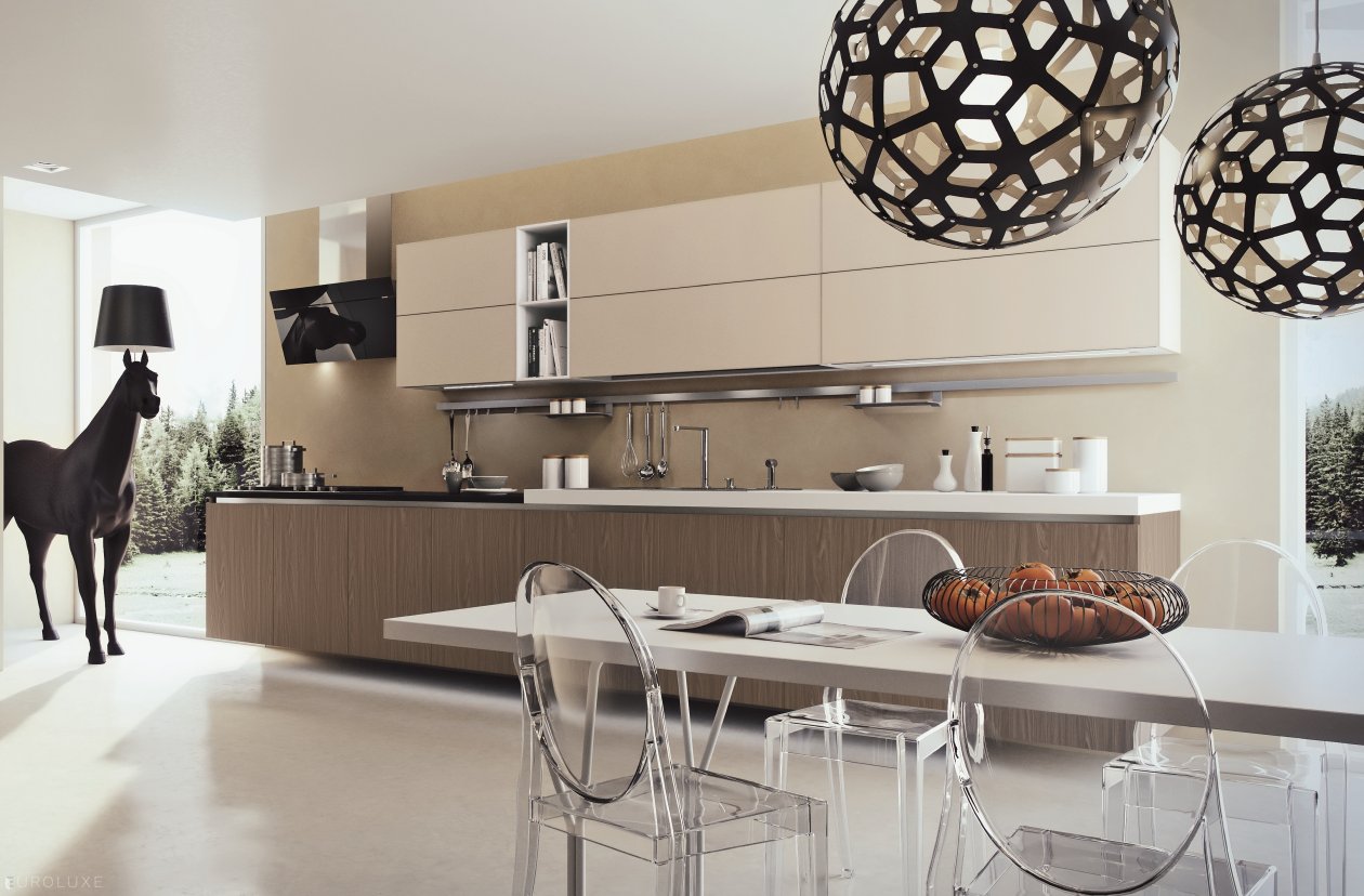 AK 02 Woodgrain Laminate - modern kitchen, Italian kitchen, dining room furniture, AK 02 Woodgrain Laminate, kitchen island, best kitchen