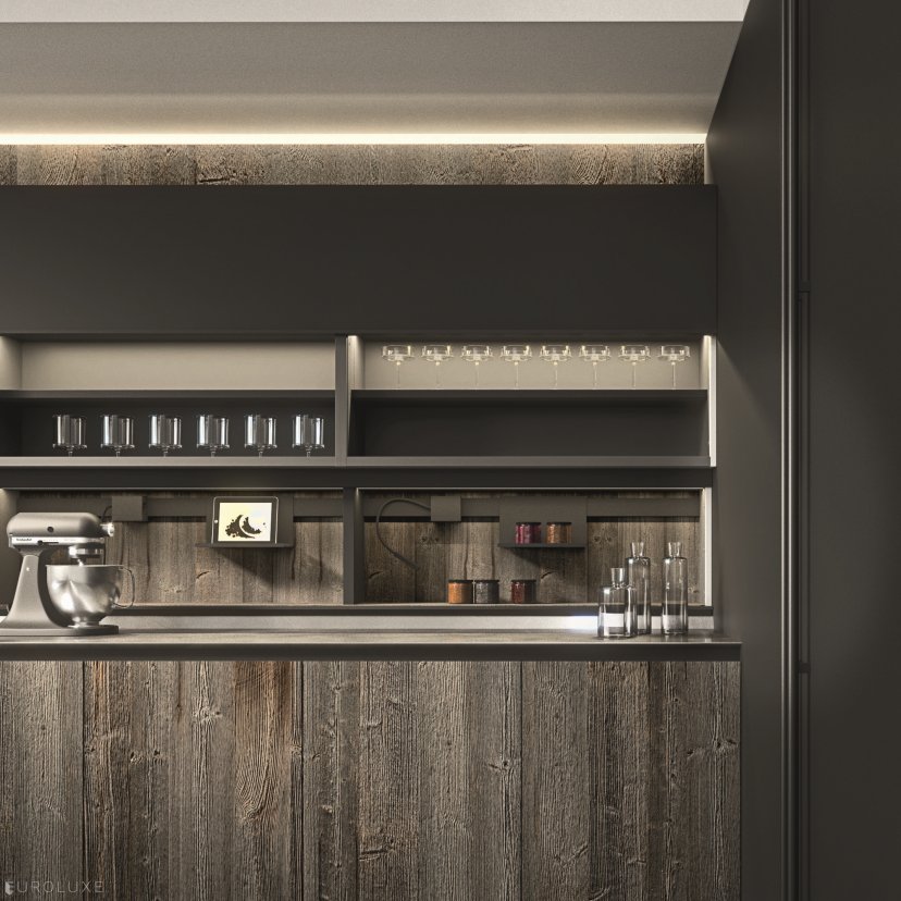 AK 05 in Abete Chalet Veneer & Piombo Laquer - arrital cabinets chicago, contemporary kitchen, ak project, modern kitchen cabinets, dining furniture, urban interior, chicago italian cabinets, modern design, kitchen Chicago, italian, arrital