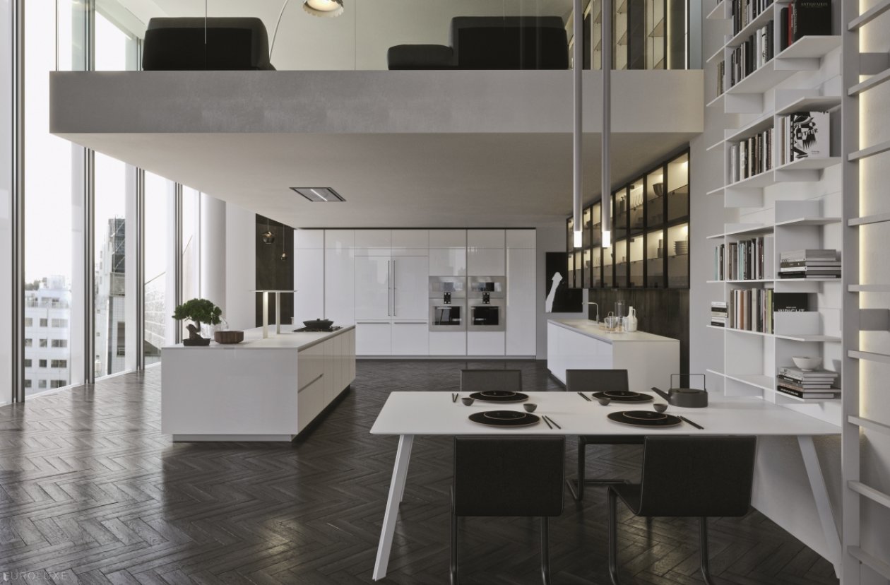 AK Project in White High Gloss Tecnlox - modern kitchen cabinets, arrital cabinets chicago, arrital, chicago italian cabinets, contemporary kitchen, urban interior, italian, dining furniture, modern design, ak project, kitchen Chicago