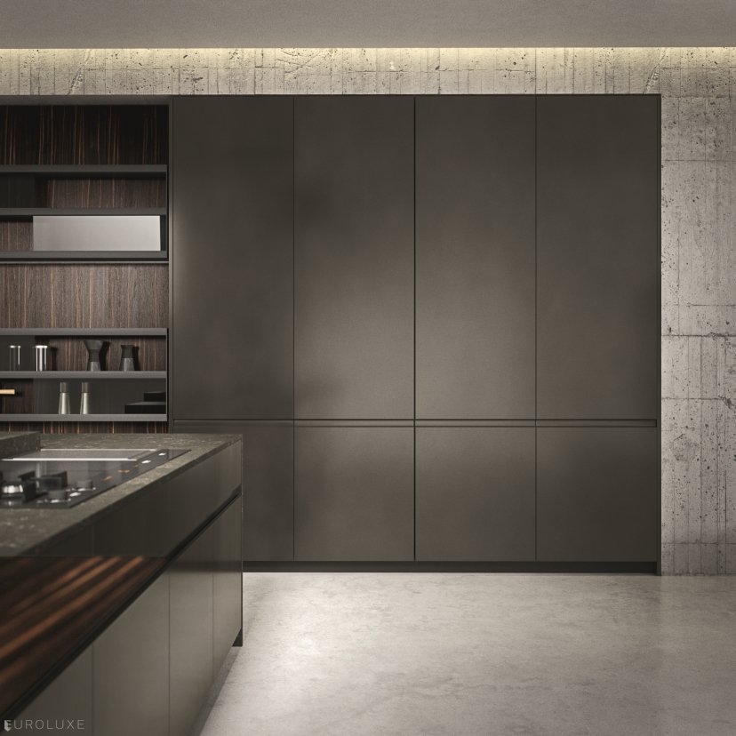 AK 05 in Ebano Opaco Veneer & Piombo Lacquer - arrital cabinets chicago, modern design, kitchen Chicago, ak project, minimalistic kitchen, dining furniture, urban interior, modern kitchen cabinets, contemporary kitchen, chicago italian cabinets, graphite kitchen, black kitchen, italian, arrital