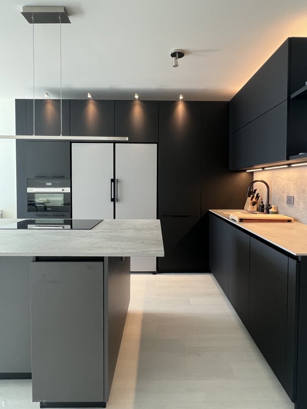 Chicago I New Eastside Highrise Kitchen - italian cabinets, fenix kitchen, modern condo kitchen