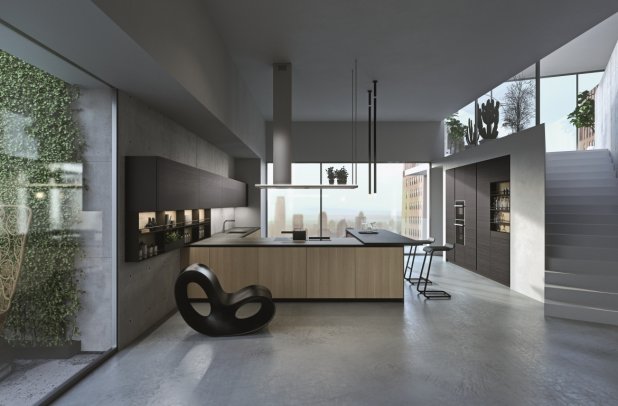 AK Project in Sesamo and Etna Textured Melamine by Arrital - dining furniture, modern design, modern kitchen cabinets, ak project, urban interior, kitchen Chicago, arrital cabinets chicago, chicago italian cabinets, contemporary kitchen, italian, arrital