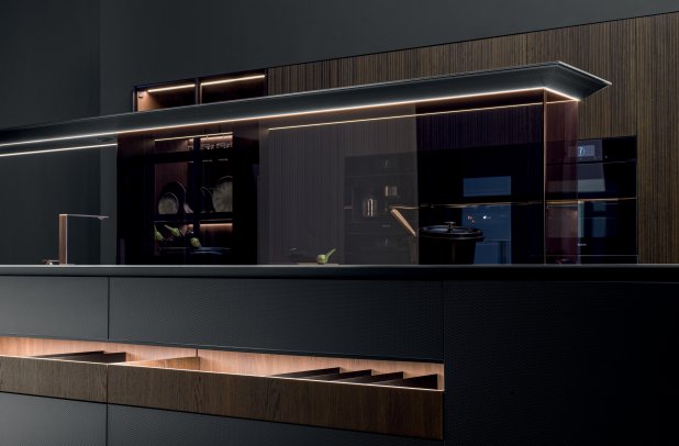Nautila by Arrital - wooden kitchen, modern kitchen, black kitchen, minimalistic kitchen, european kitchen, modern design, kitchen Chicago, Nautila arrital, italian, custom kitchen cabinets, urban interior, contemporary kitchen, kitchen cabinets, arrital cabinets chicago, dining furniture