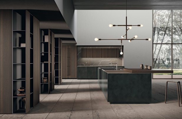 Scava by Binova - black kitchen, kitchen cabinets, european kitchen, contemporary kitchen, modern kitchen, wooden kitchen, modern design, kitchen Chicago, custom kitchen cabinets, italian, Binova cabinets chicago, minimalistic kitchen, urban interior, Scava by Binova, dining furniture