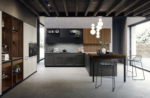 Talia by Miton - dining furniture, kitchen cabinets, Talia by Miton, european kitchen, contemporary kitchen, modern design, Miton Chicago, Miton cabinets chicago, kitchen Chicago, wooden kitchen, urban interior, custom kitchen cabinets, black kitchen, italian, modern kitchen, minimalistic kitchen