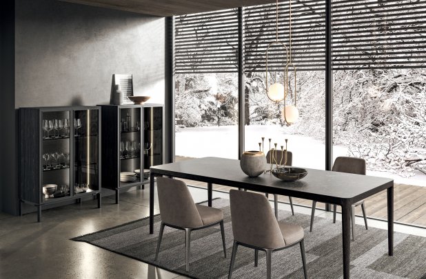 Regula by Binova - black kitchen, contemporary kitchen, urban interior, wooden kitchen, modern design, Binova cabinets chicago, modern kitchen, kitchen cabinets, Regula by Binova, minimalistic kitchen, kitchen Chicago, european kitchen, italian, dining furniture, custom kitchen cabinets