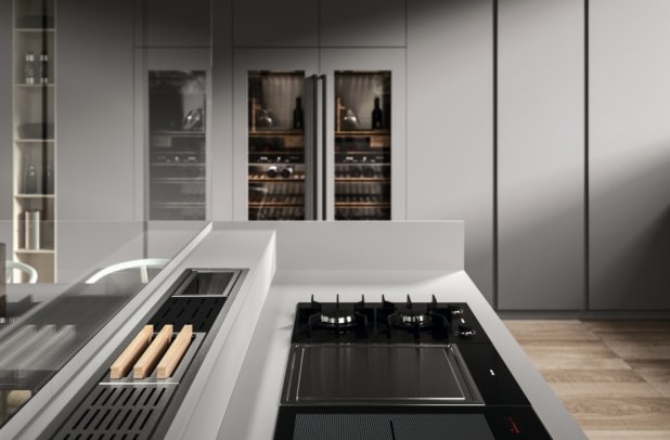 AK 04 in Fenix Verde Comodoro by Arrital - urban interior, contemporary kitchen, italian, dining furniture, modern kitchen cabinets, arrital cabinets chicago, kitchen Chicago, modern design, arrital, chicago italian cabinets, ak project