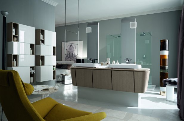 Suede by Cerasa - Suede bathroom, Chicago furniture, bathroom ensembles, , urban interior, deep bath, bathroom doors, modern bathroom, shower, bathroom bidet, bathroom chandeliers