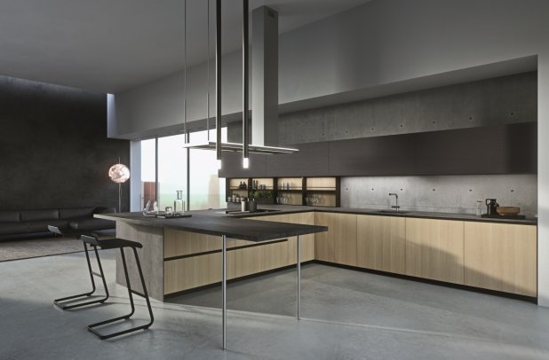 AK Project in Sesamo and Etna Textured Melamine by Arrital - modern design, urban interior, kitchen Chicago, italian, contemporary kitchen, dining furniture, arrital, chicago italian cabinets, arrital cabinets chicago, ak project, modern kitchen cabinets
