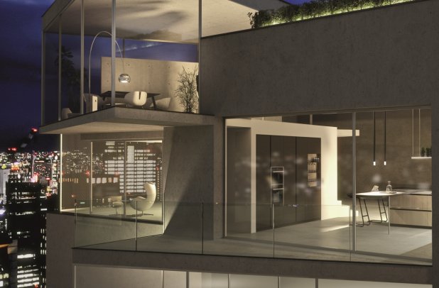 AK Project in Sesamo and Etna Textured Melamine by Arrital - chicago italian cabinets, arrital cabinets chicago, modern design, ak project, italian, arrital, urban interior, kitchen Chicago, modern kitchen cabinets, dining furniture, contemporary kitchen