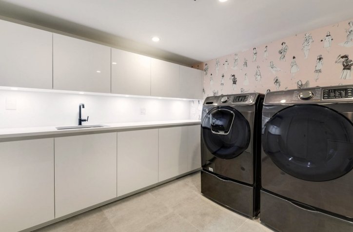 Chicago | Ukrainian Village Single Family Home  by Arrital - grooved lacquered kitchen, modern italian cabinets, italian lacquered kitchen, white lacquered cabinets