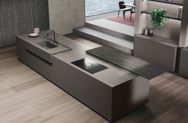 Bluna by Binova - custom kitchen cabinets, kitchen cabinets, urban interior, minimalistic kitchen, modern kitchen, Bluna by Binova, wooden kitchen, modern design, black kitchen, Binova cabinets chicago, italian, contemporary kitchen, kitchen Chicago, european kitchen, dining furniture