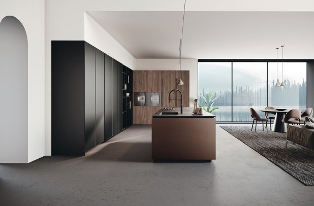 Bluna by Binova - minimalistic kitchen, modern design, kitchen Chicago, kitchen cabinets, black kitchen, european kitchen, modern kitchen, custom kitchen cabinets, Binova cabinets chicago, Bluna by Binova, contemporary kitchen, dining furniture, italian, wooden kitchen, urban interior