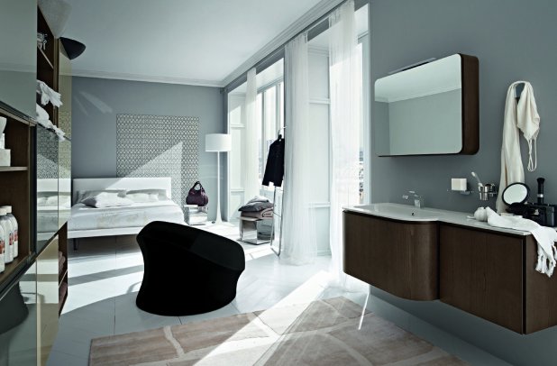 Suede by Cerasa - bathroom doors, bathroom chandeliers, bathroom bidet, Suede bathroom, bathroom ensembles, Chicago furniture, shower, , modern bathroom, urban interior, deep bath